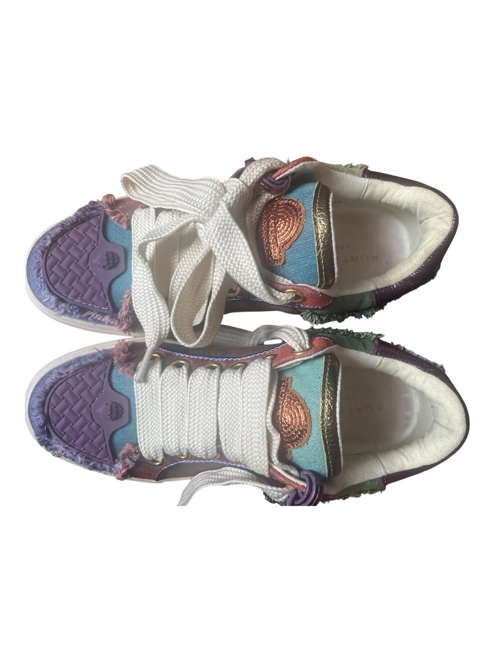 Kurt Geiger Southbank Tag Multicolor Denim Tweed Sneakers EU 40 (Fits US 8)